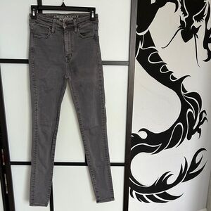 American Eagle Outfitters grey super super stretchy denim jeans size small